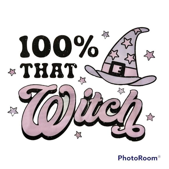 100% That Witch Canvas Tote Bag Handmade - Picture 3 of 4